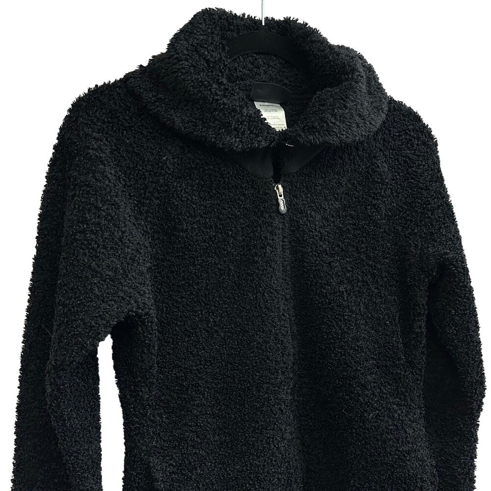 Patagonia Women's Synchilla Black Curly Q Zip Up Collared Jacket Full Zip Medium - Picture 2 of 7
